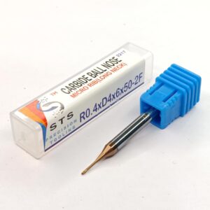 Carbide long neck Ball Nose 45 hrc - 2MRB R0.4xD4x6x50-2f
