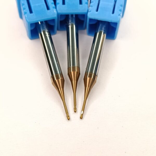 Carbide long neck Ball Nose 45 hrc - 2MRB R0.4xD4x6x50-2f - Image 5