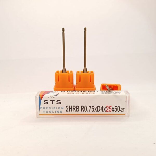 Carbide long neck ball Nose 55 hrc - 2HRB 55-R0.75xD4x25x50-2f - Image 4