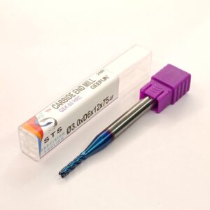 Carbide End Mill 65 hrc - 3.0xD6x12x75-4F