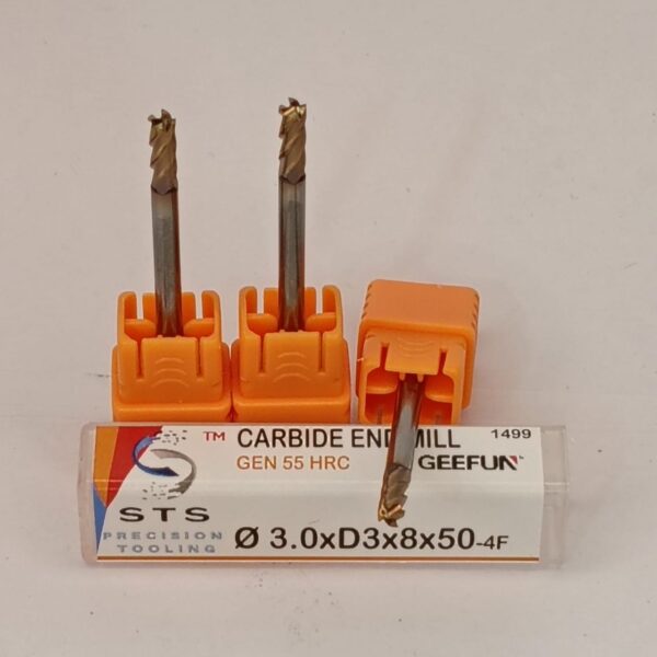 Carbide End Mill 55 Hrc = GEN-4F 3.0xD3x8x50 (55) - Image 3
