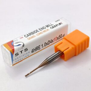 Carbide Long neck End Mill 55 Hrc - 4HRE 55-1.0xD4x10x50-Rib