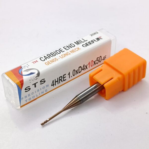 Carbide Long neck End Mill 55 Hrc - 4HRE 55-1.0xD4x10x50-Rib