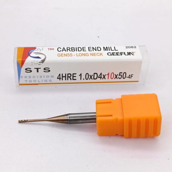 Carbide Long neck End Mill 55 Hrc - 4HRE 55-1.0xD4x10x50-Rib - Image 7