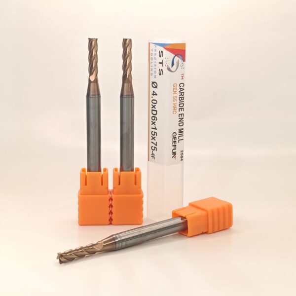 Carbide End Mill 55 Hrc GEN-4F 4.0xD6x15x75 - Image 6