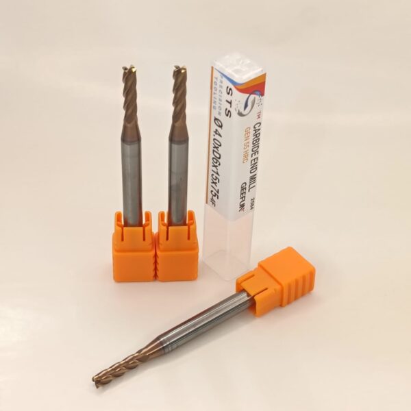 Carbide End Mill 55 Hrc GEN-4F 4.0xD6x15x75 - Image 2