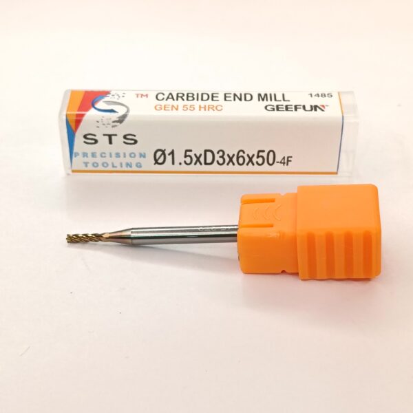 Long neck Carbide end mill 4HRE 1.5xD3x6x50-4F - Image 3