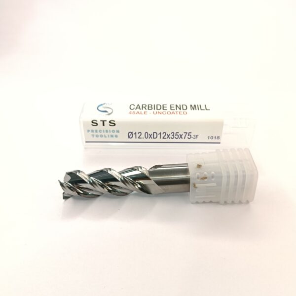 Uncoated Fine Polished End Mill for Aluminum 45ALE 12.0xD12x35x75-3f - Image 3
