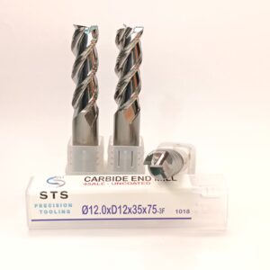 Uncoated Fine Polished End Mill for Aluminum 45ALE 12.0xD12x35x75-3f