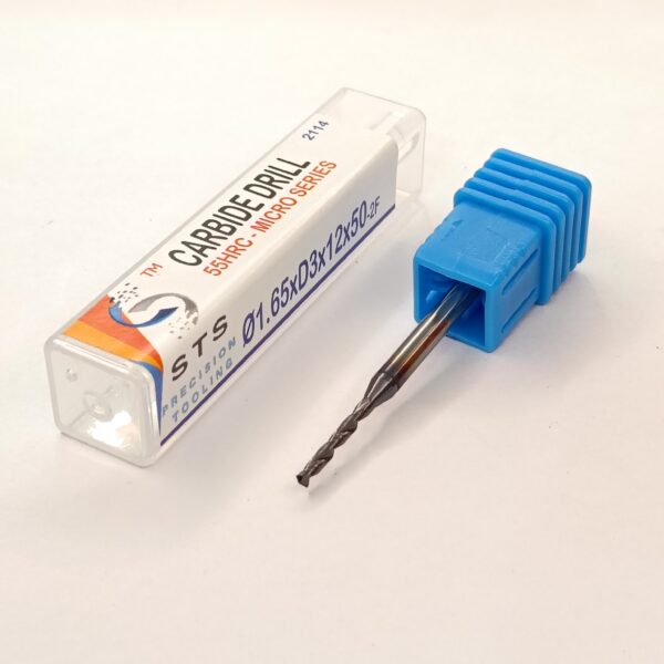 Carbide Micro Drill 1.65xD3x12x50-2F - Image 3