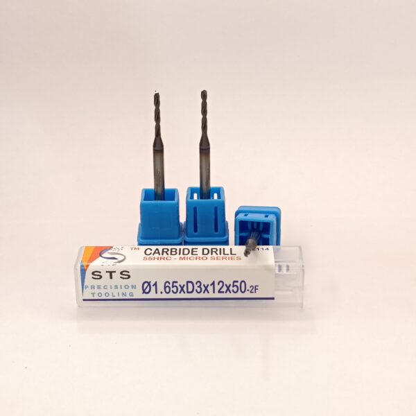 Carbide Micro Drill 1.65xD3x12x50-2F