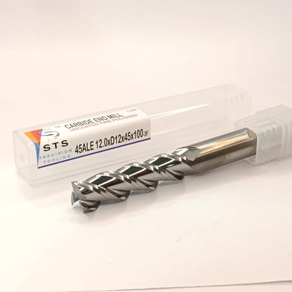 Carbide end Mill Uncoated 45ALE 12.0xD12x45x100-3F Polished