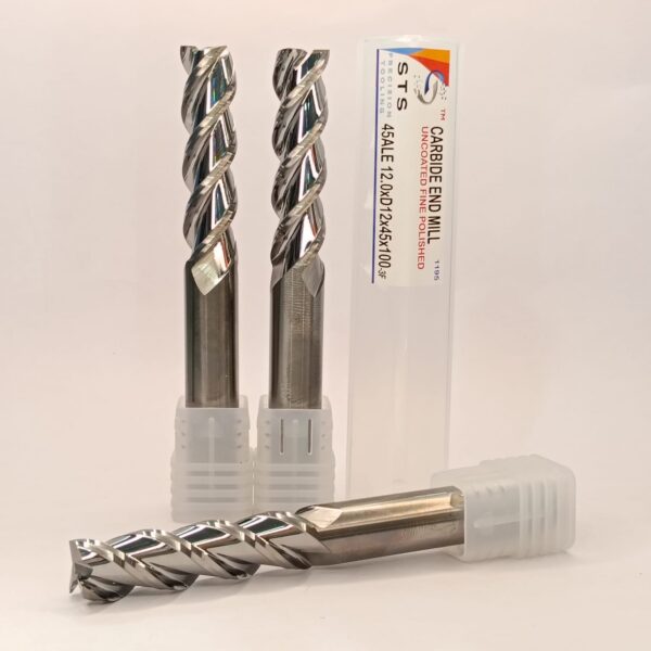 Carbide end Mill Uncoated 45ALE 12.0xD12x45x100-3F Polished - Image 5