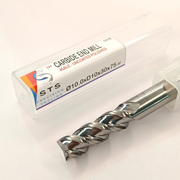 Uncoated End Mill - 45ALE 10.0xD10x30x75-3F fine polished - Image 7
