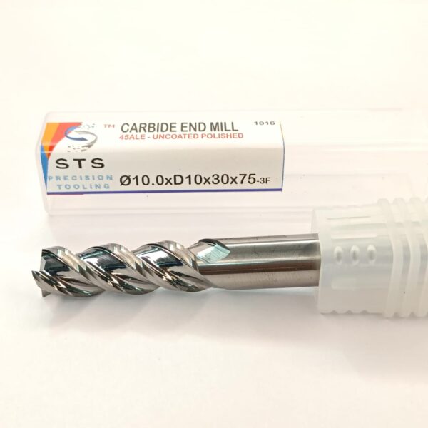 Uncoated End Mill - 45ALE 10.0xD10x30x75-3F fine polished - Image 6