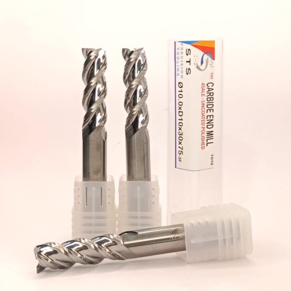 Uncoated End Mill - 45ALE 10.0xD10x30x75-3F fine polished - Image 2