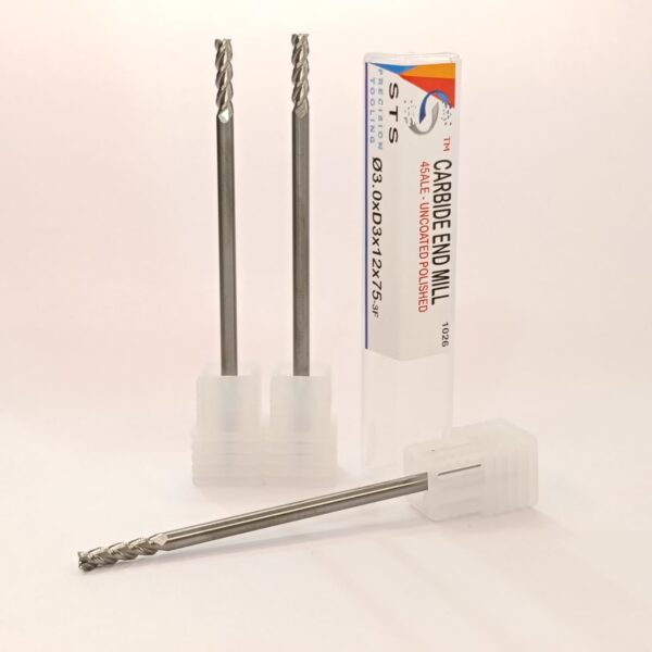 Uncoated End Mill - 45ALE 3.0x12xD3x75-3F Polished - Image 5