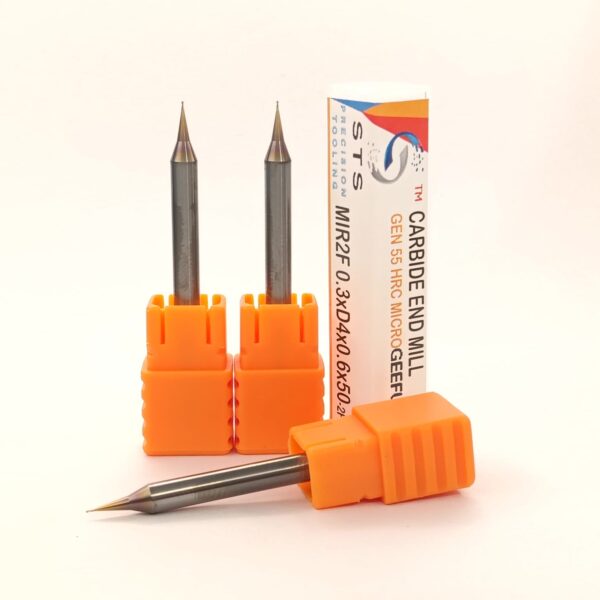 Micro End Mill 55 hrc- MIR2F-55 0.3xD4x0.6x50-2f - Image 6