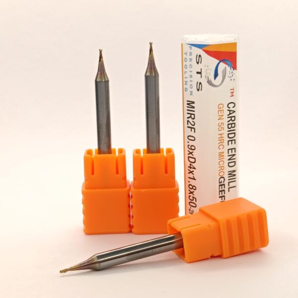 Micro End Mill 55 hrc - MIR2F-55 0.9xD4x1.8x50 - Image 3