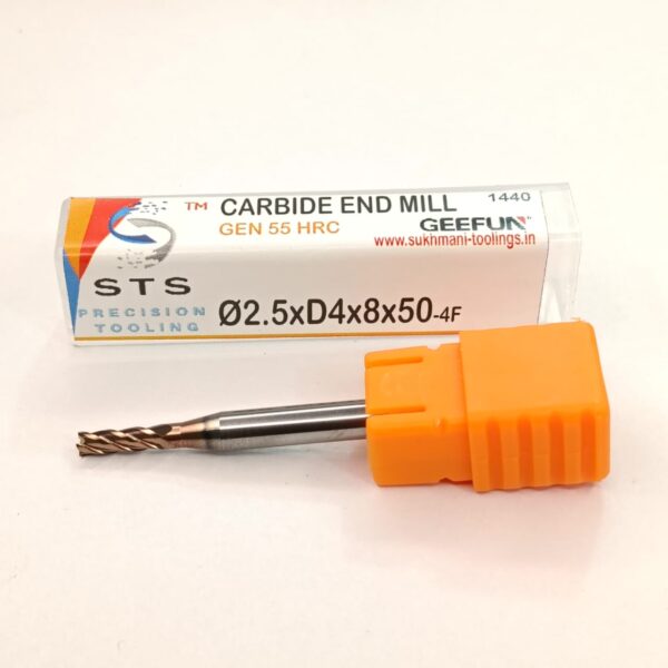 Carbide End Mill 55 hrc - GEN-4F 2.5xD4x8x50 - Image 4