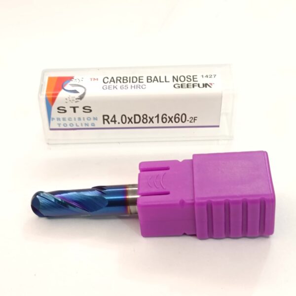 Carbide Ball Nose 65 hrc GEK 2B R4.0xD8x16x60 - Image 3