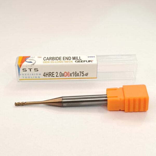 CARBIDE END MILL LONG NECK 55 HRC 4HRE 55-2.0xD6x16x75 - Image 5