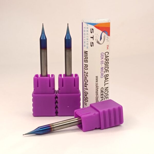 Carbide Micro Ball Nose 65 hrc - MIRB 65 R0.25xD4x1.0x50 - Image 4