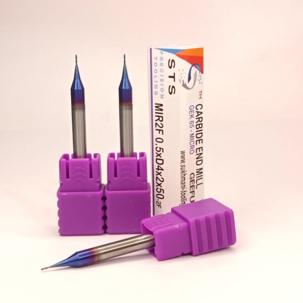 Carbide Micro End Mill 65 hrc - MIR2F-65 0.5xD4x2x50 - Image 6
